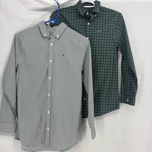 TWO Vineyard Vines Boys 12-14 medium Button Down Shirts Performance Long Sleeve